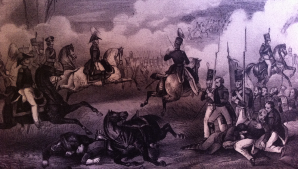 General Zachary Taylor rides his horse at Palo Alto Battle - May 8, 1846